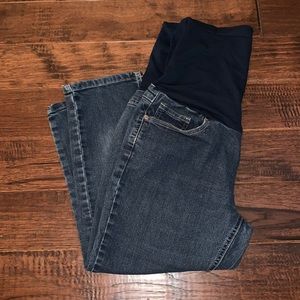 Maternity Capris, Size Medium, Dark Jean